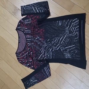 NIC + ZOE Sweater Shirt Long Sleeve Top Multi Color Size PP